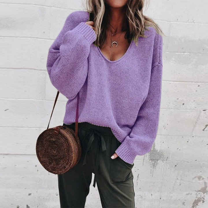 Ivona | Oversized gebreide trui met V-hals voor dames