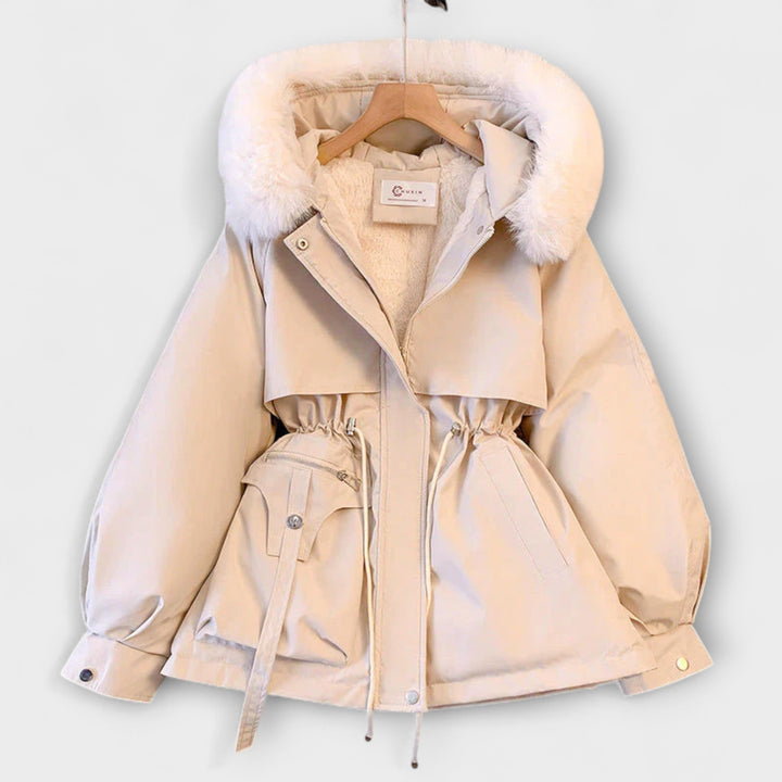 Bela - Elegante Winterjas Brévine met Bontkraag