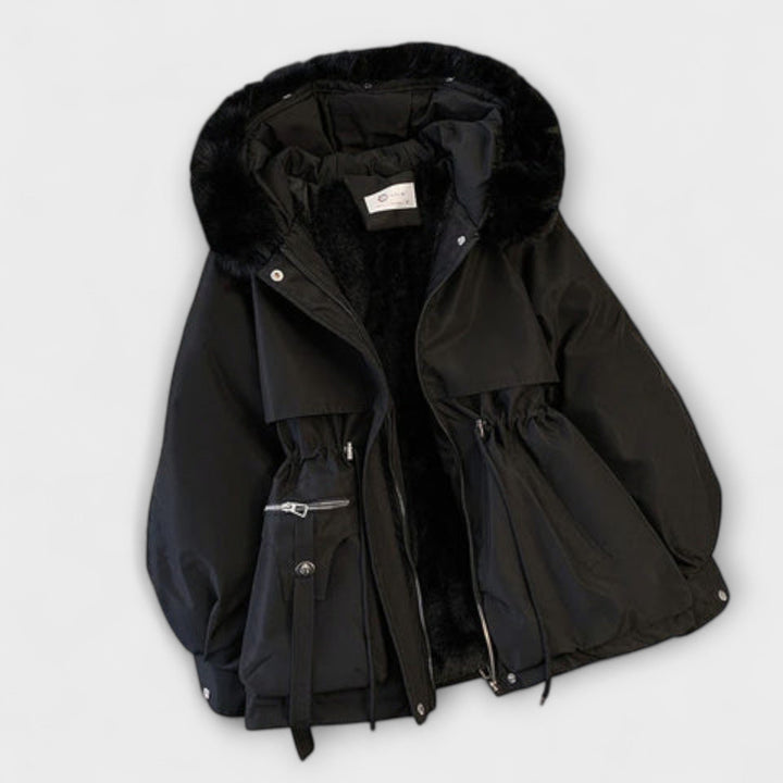 Bela - Elegante Winterjas Brévine met Bontkraag