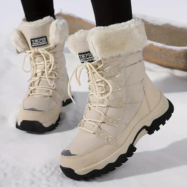 Lotta | Winterlaarzen met voering in imitatiebont en veters voor dames