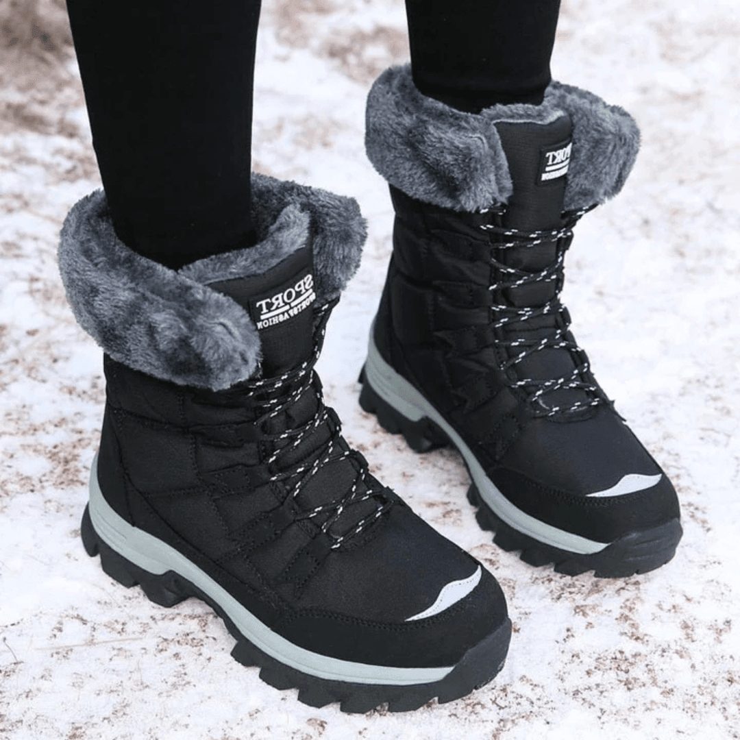 Lotta | Winterlaarzen met voering in imitatiebont en veters voor dames