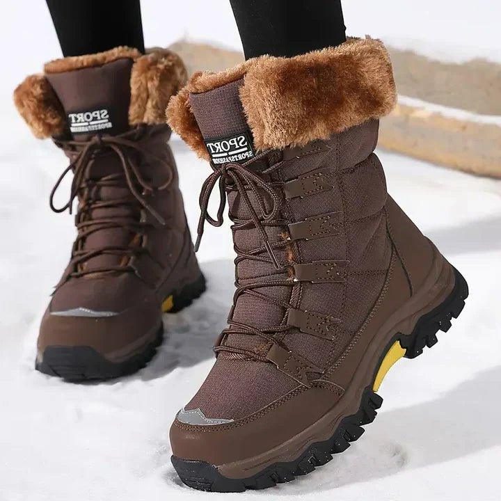 Lotta | Winterlaarzen met voering in imitatiebont en veters voor dames
