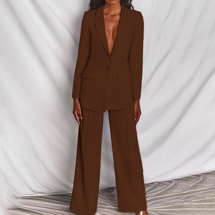 Tirzah | Set met blazer en wijde broek in felle kleur voor dames