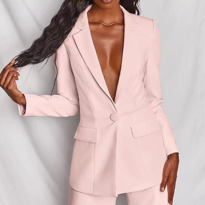 Tirzah | Set met blazer en wijde broek in felle kleur voor dames