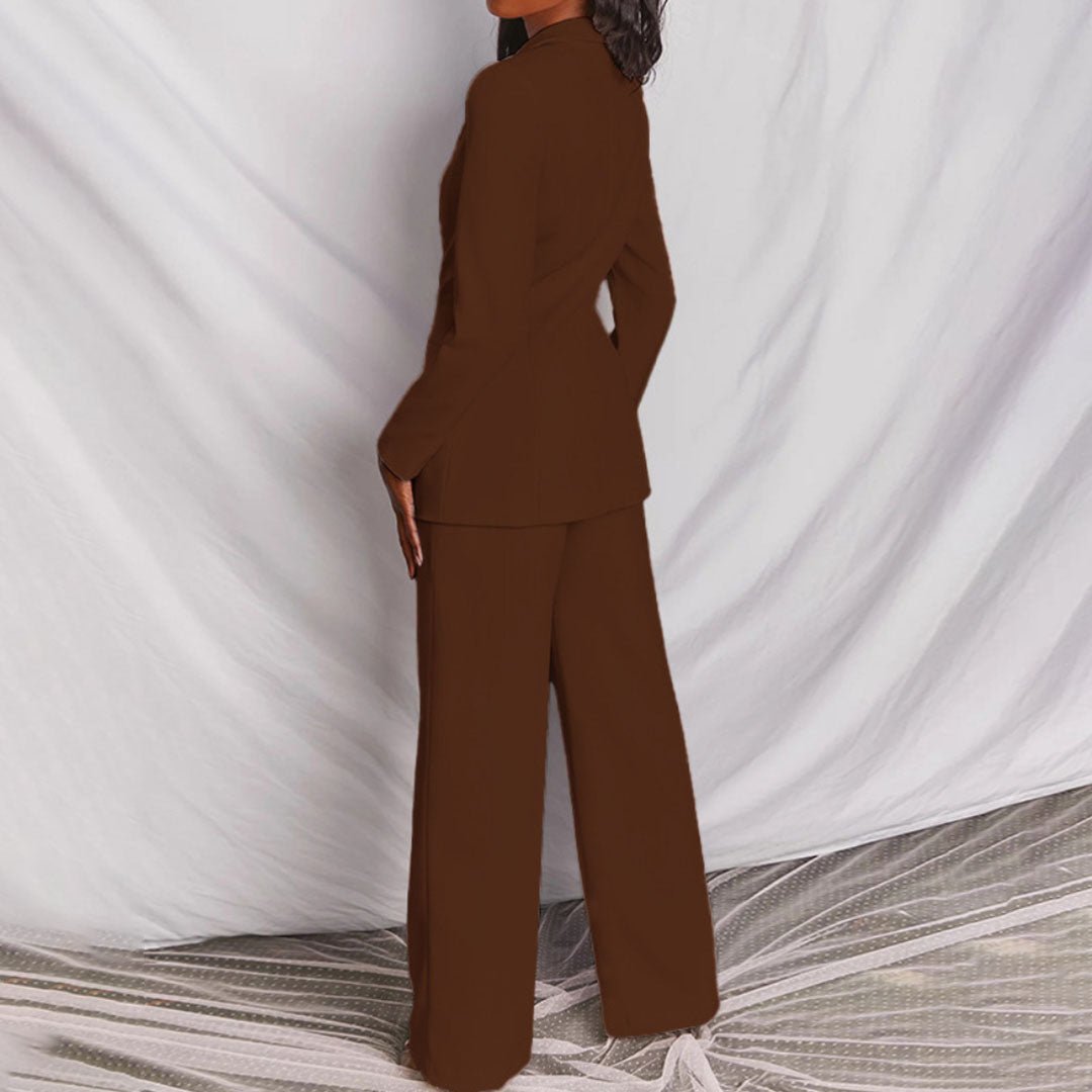 Tirzah | Set met blazer en wijde broek in felle kleur voor dames