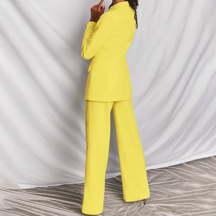 Tirzah | Set met blazer en wijde broek in felle kleur voor dames