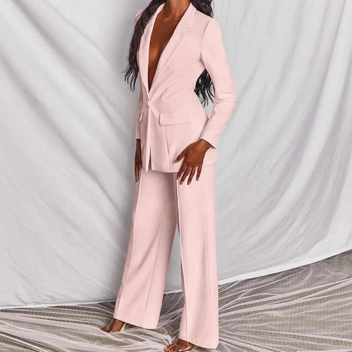 Tirzah | Set met blazer en wijde broek in felle kleur voor dames