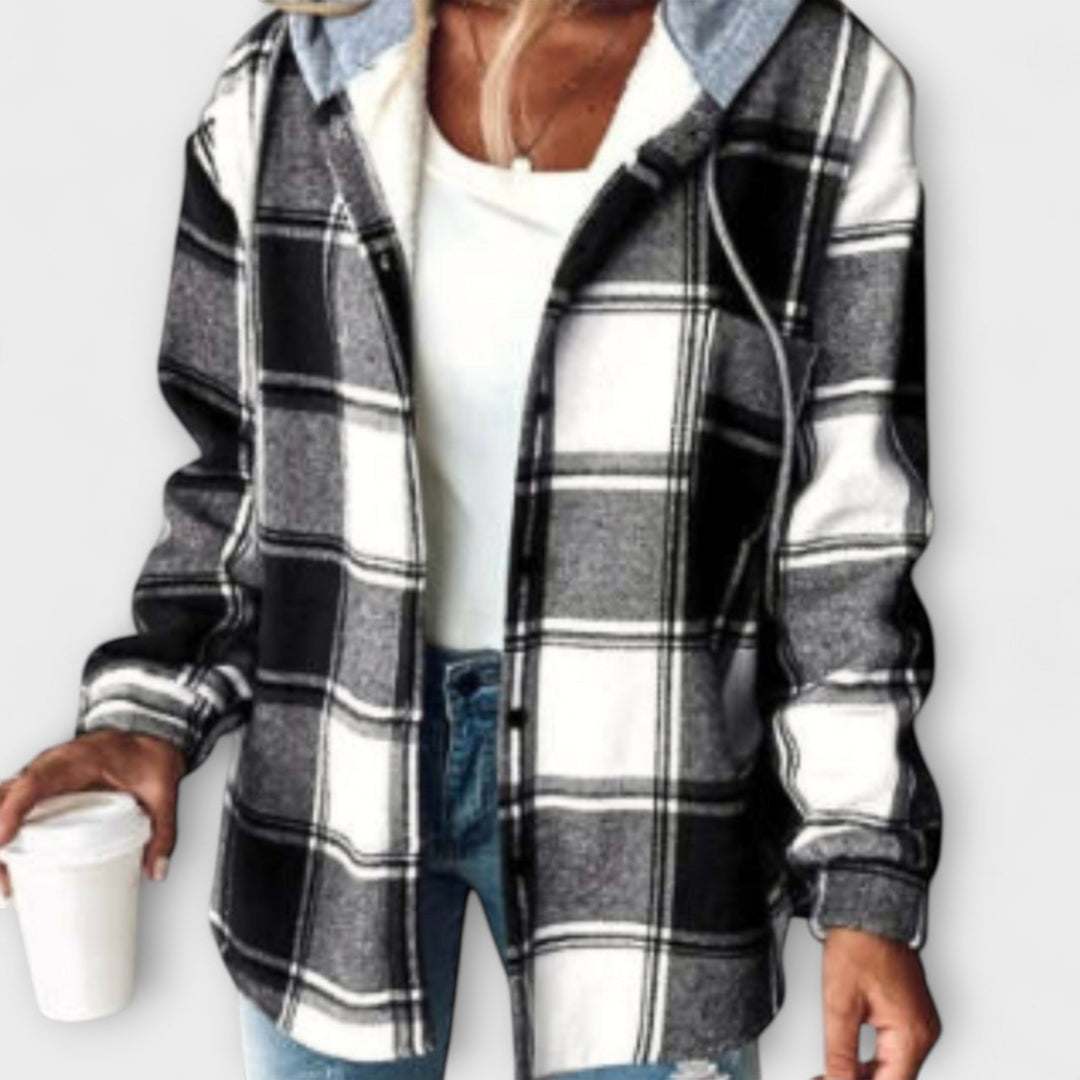 Zelina - Geruite Hoodie voor Dames