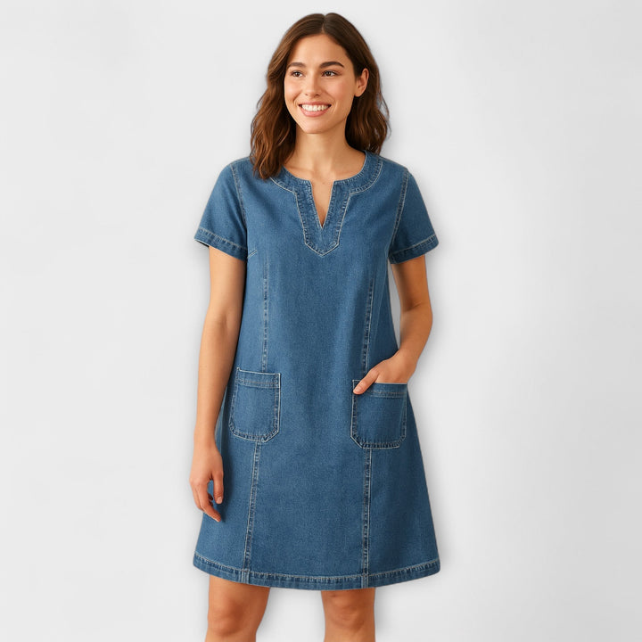 Mathea - Zachte Denim Jurk