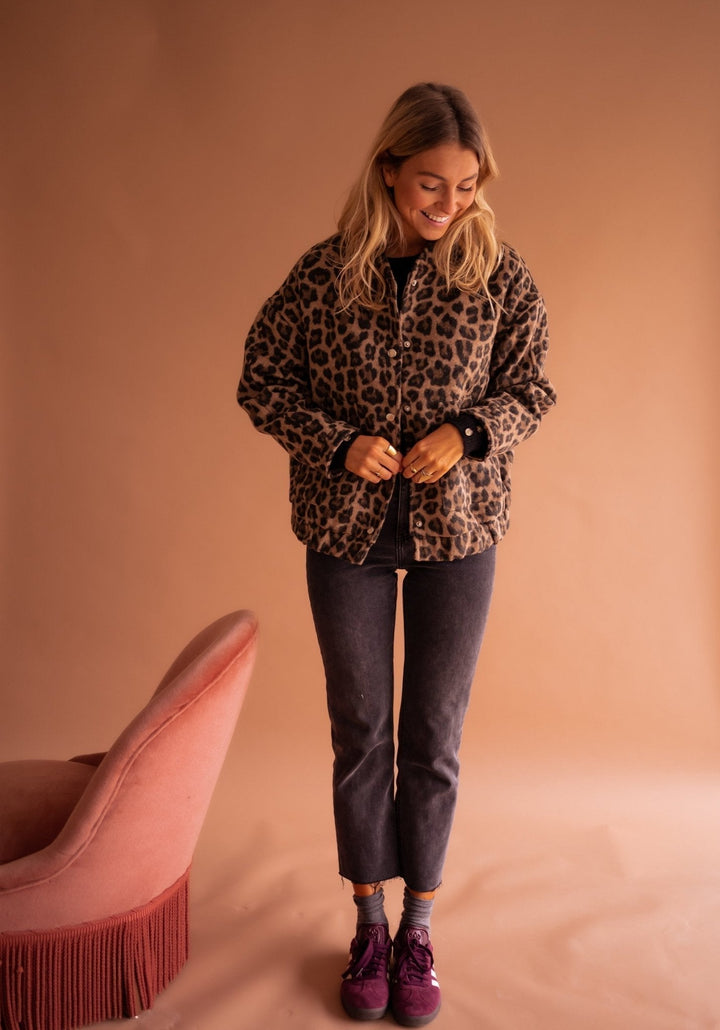 Emmaline | Bomberjack met luipaardprint voor dames