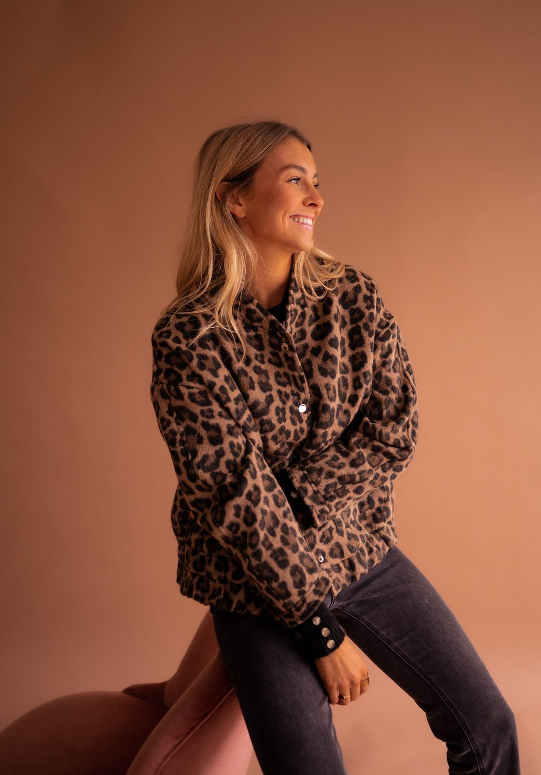 Emmaline | Bomberjack met luipaardprint voor dames