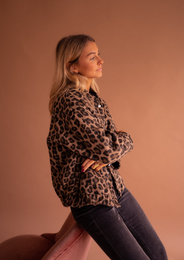 Emmaline | Bomberjack met luipaardprint voor dames