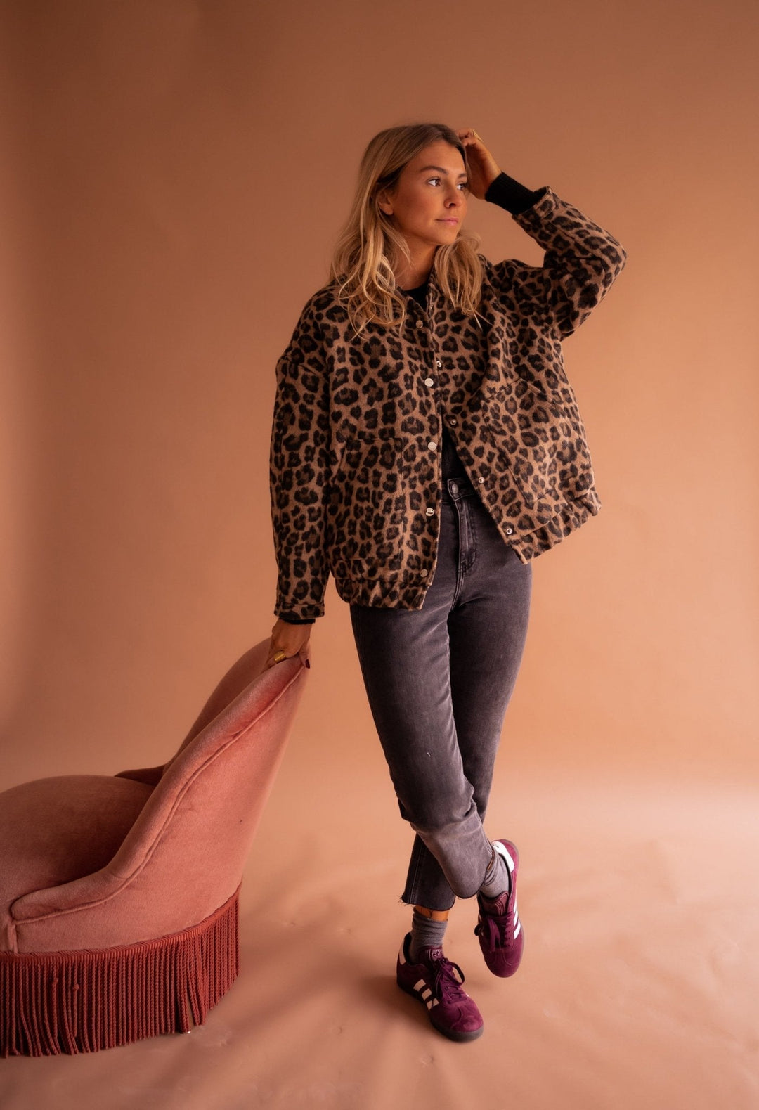 Emmaline | Bomberjack met luipaardprint voor dames