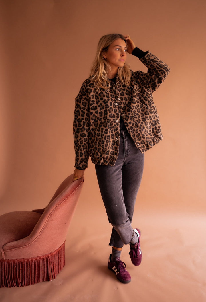 Emmaline | Bomberjack met luipaardprint voor dames