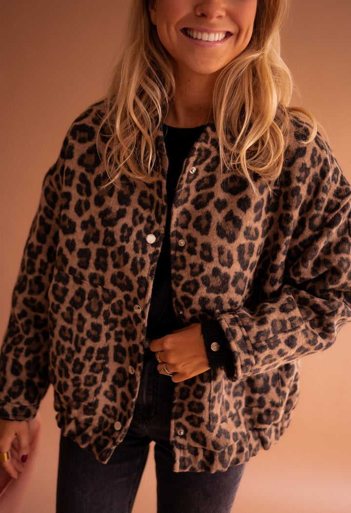 Emmaline | Bomberjack met luipaardprint voor dames