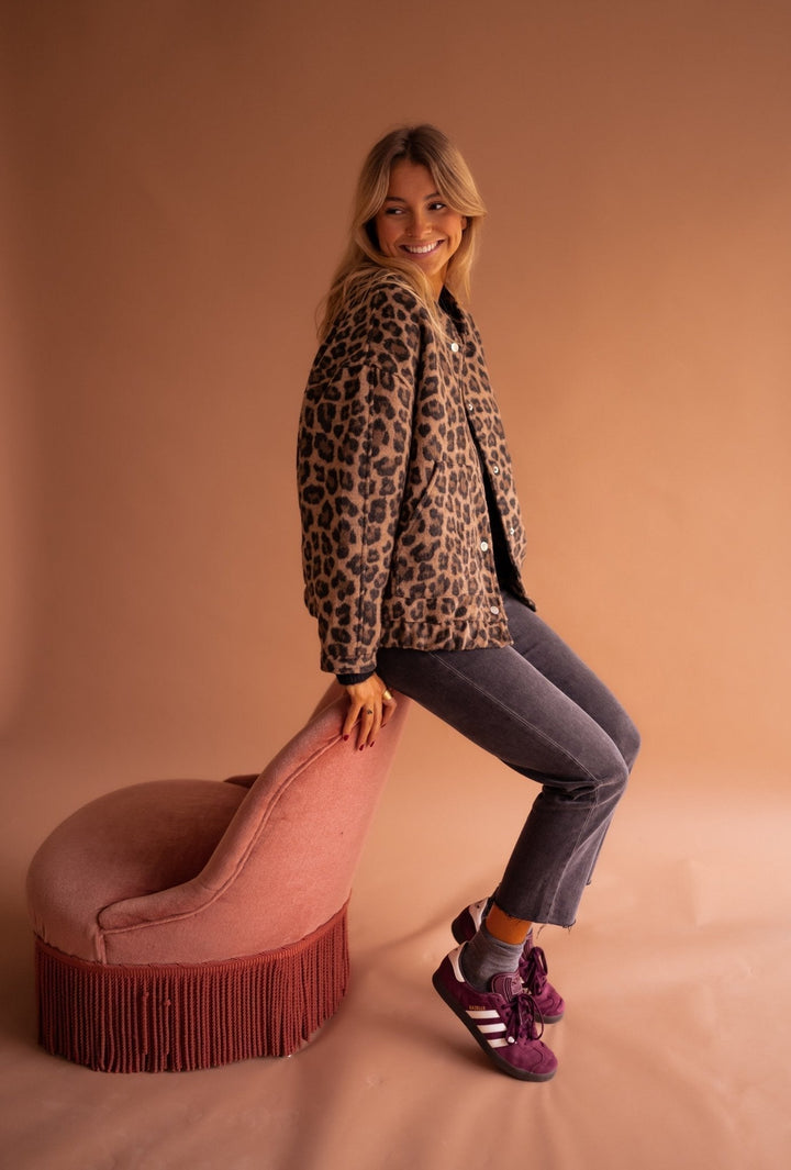 Emmaline | Bomberjack met luipaardprint voor dames
