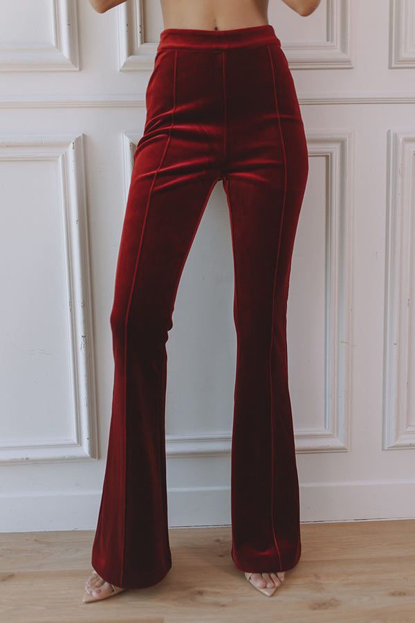 Madeleva | Fluwelen pak met blazer en flared broek voor dames