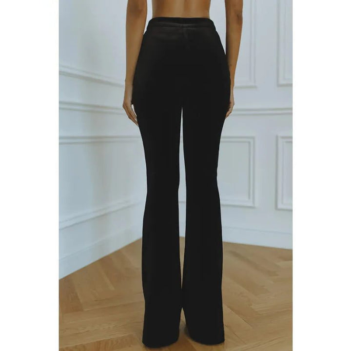 Madeleva | Fluwelen pak met blazer en flared broek voor dames