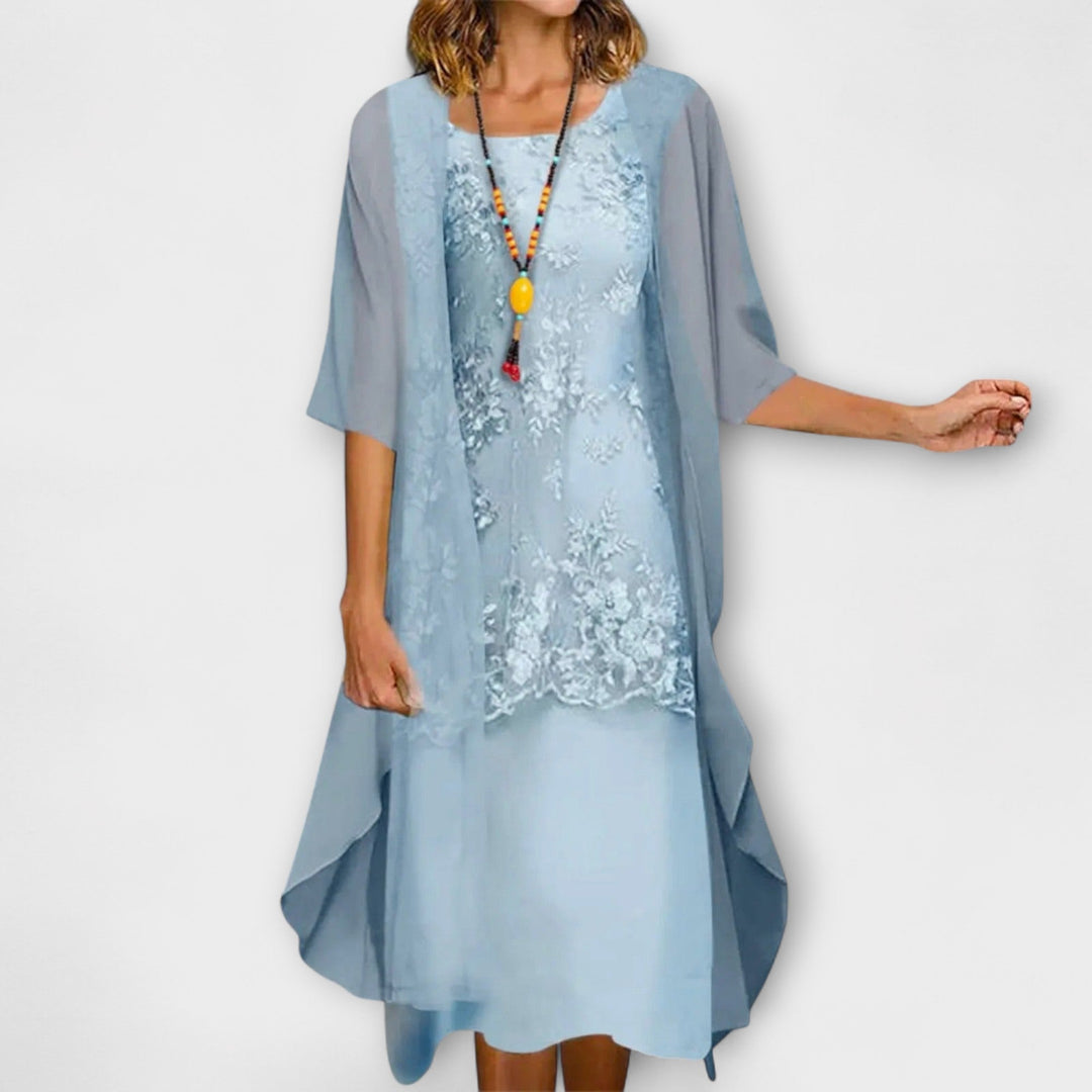 Danielle - Elegante tweedelige chiffon jurk