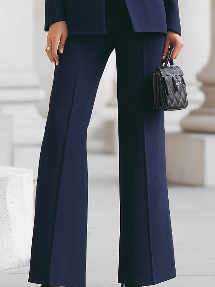 Silvana | Set met blazer met opstaande kraag en wijde broek voor dames
