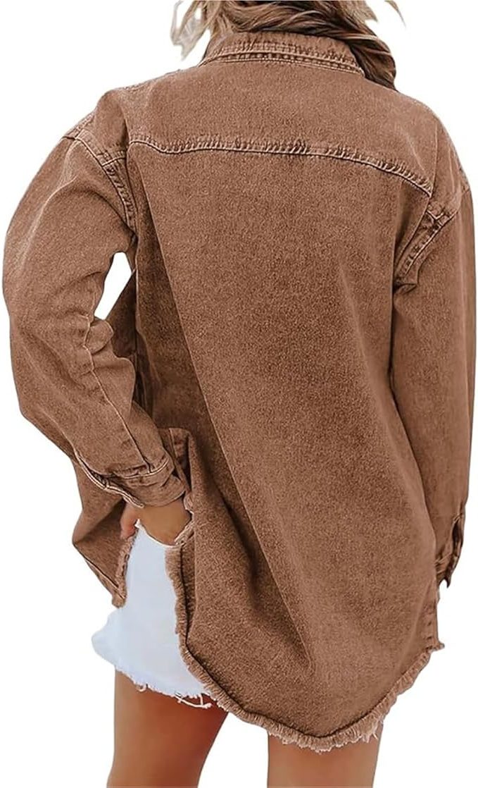 Natania | Oversized jeansjas met knoopsluiting voor dames