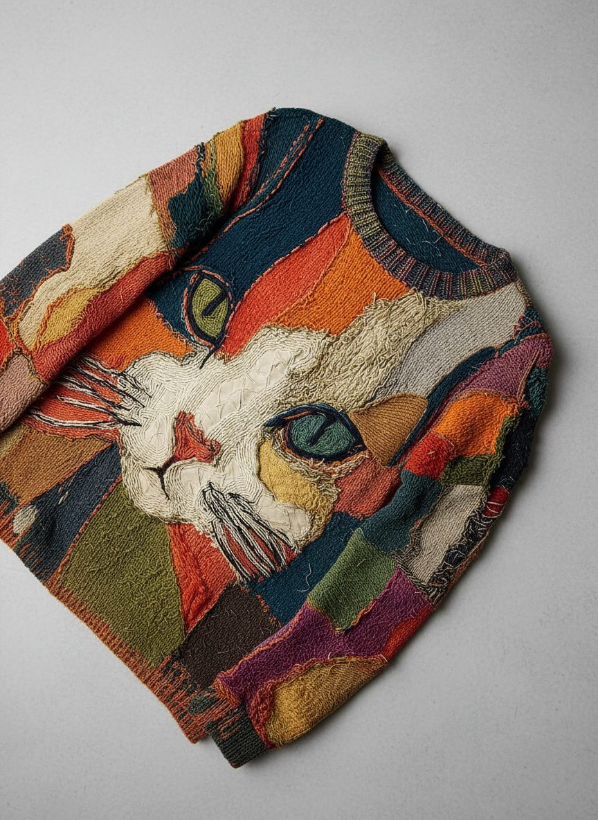 Nieve | Oversized trui met ronde hals en dierenmotief voor dames