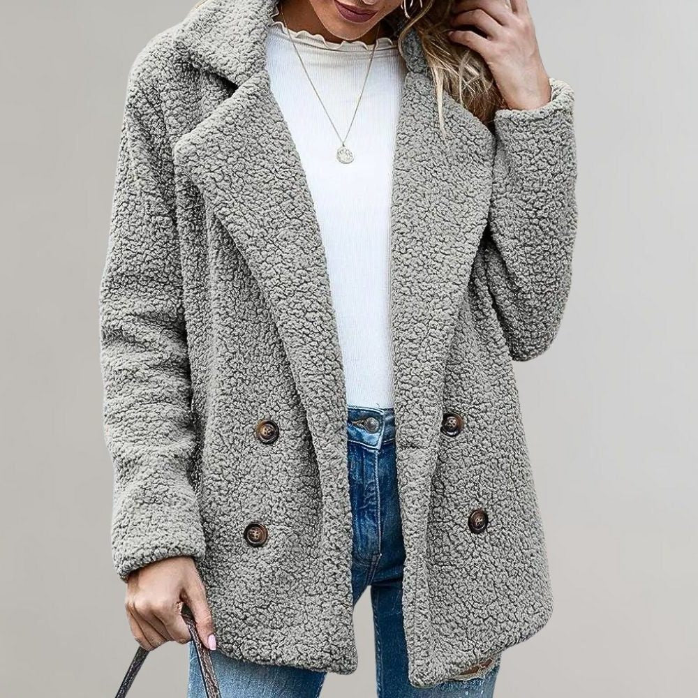 Noelia | Double-breasted teddyblazer voor dames