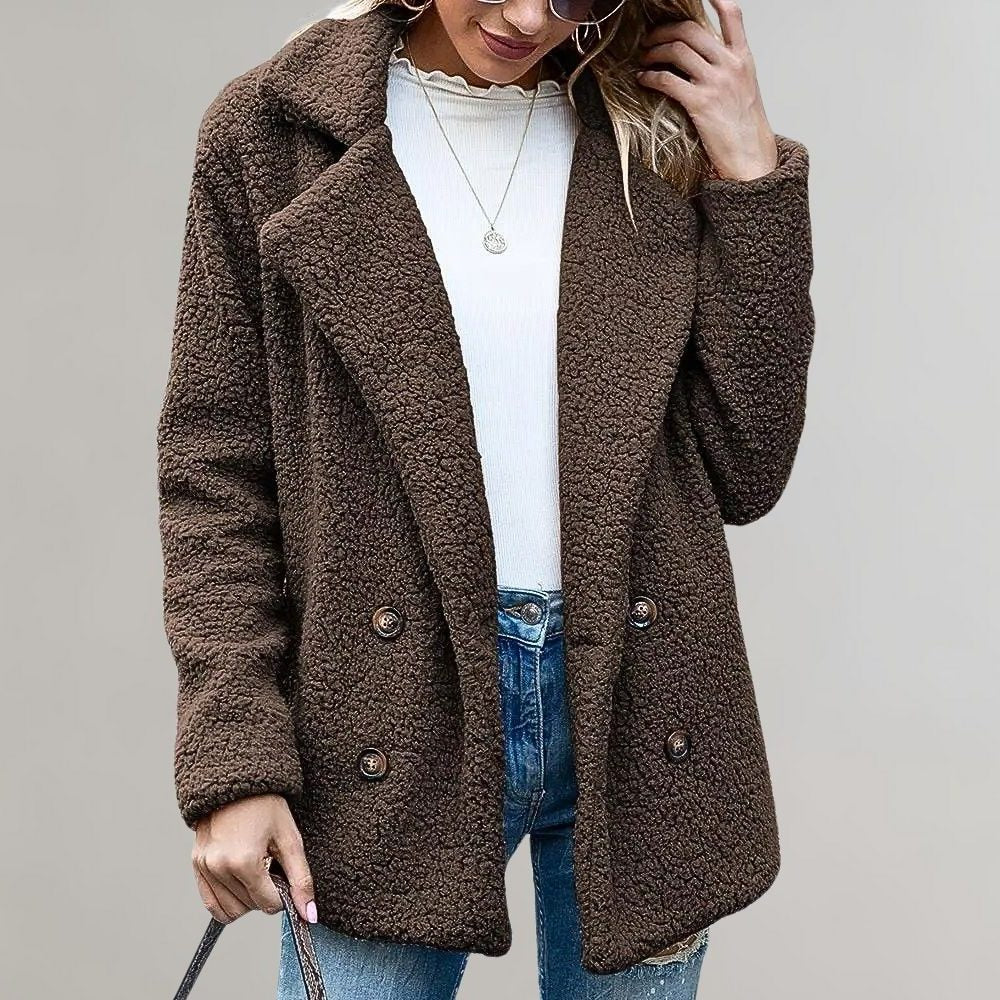 Noelia | Double-breasted teddyblazer voor dames