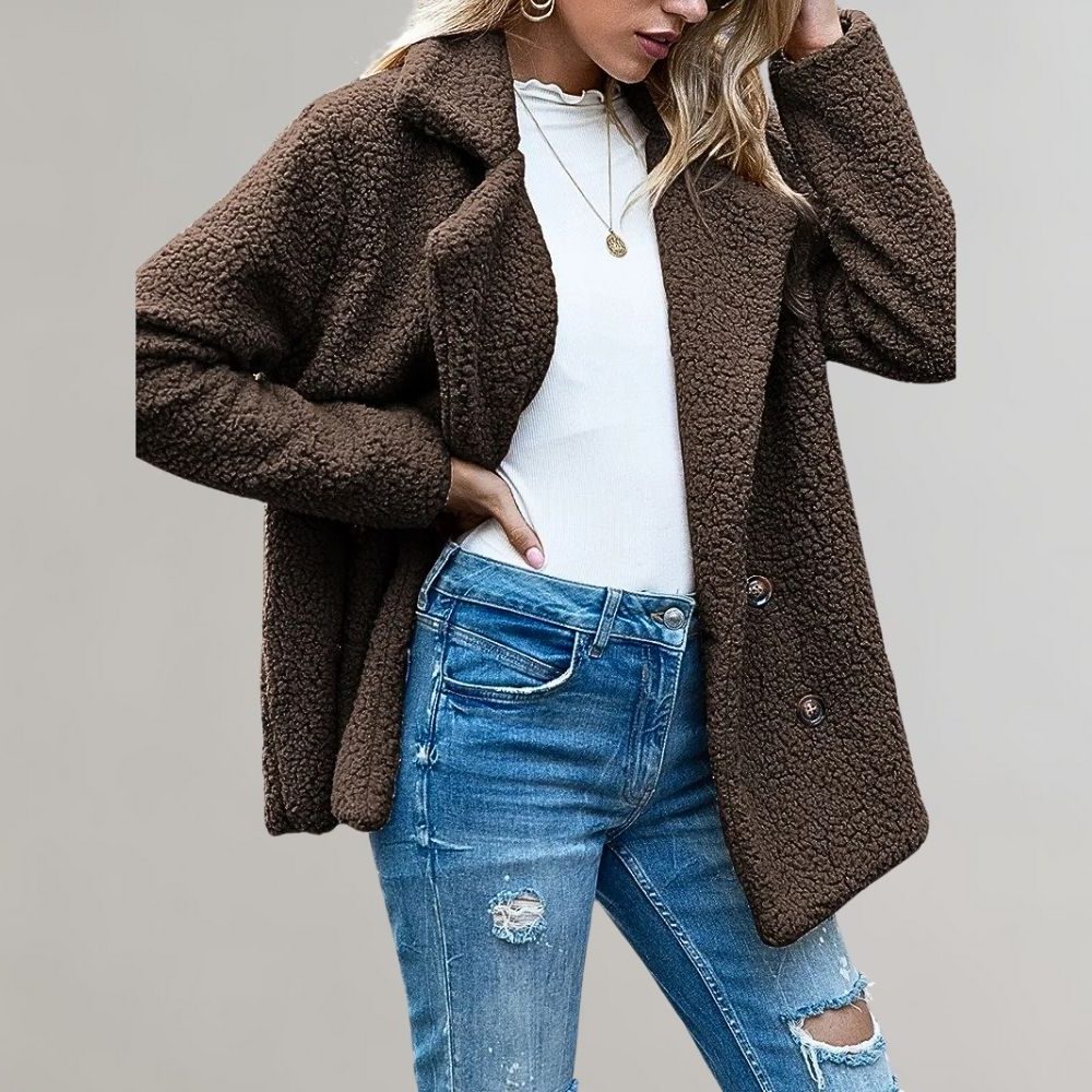 Noelia | Double-breasted teddyblazer voor dames
