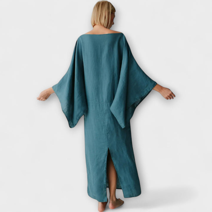 Dana - Kimono jurk van linnen en katoen