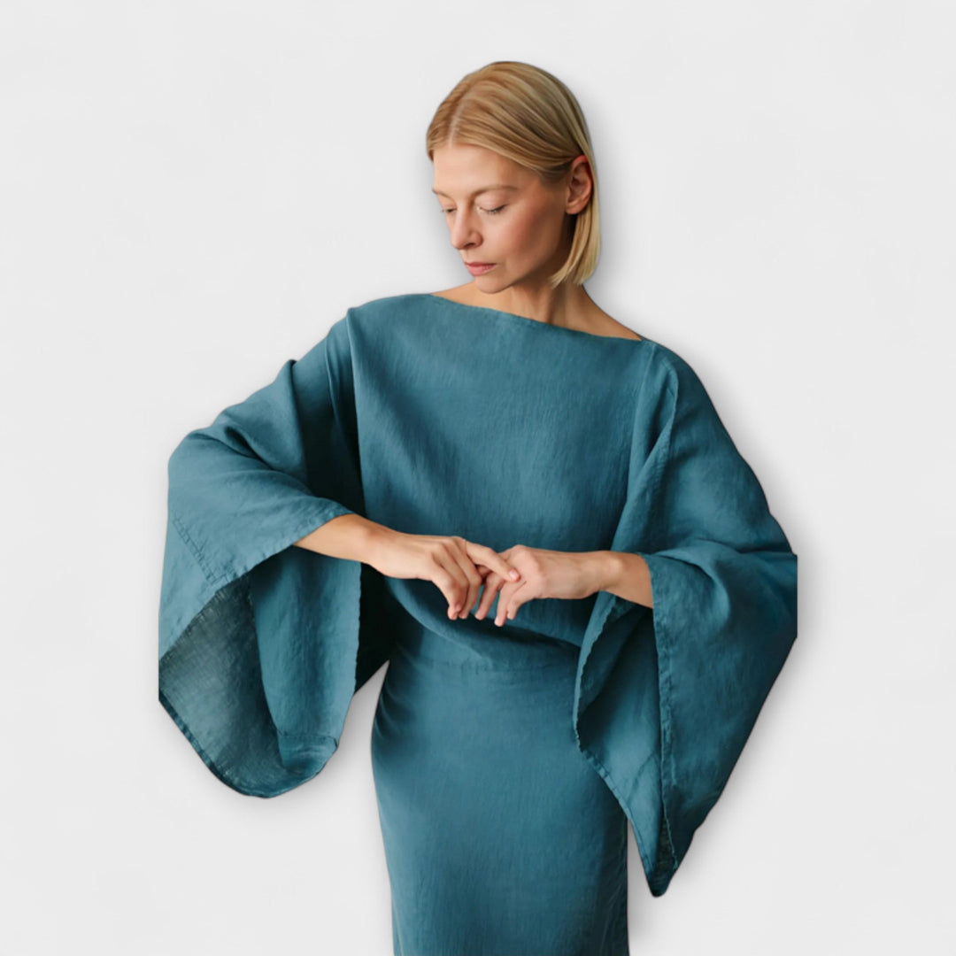 Dana - Kimono jurk van linnen en katoen