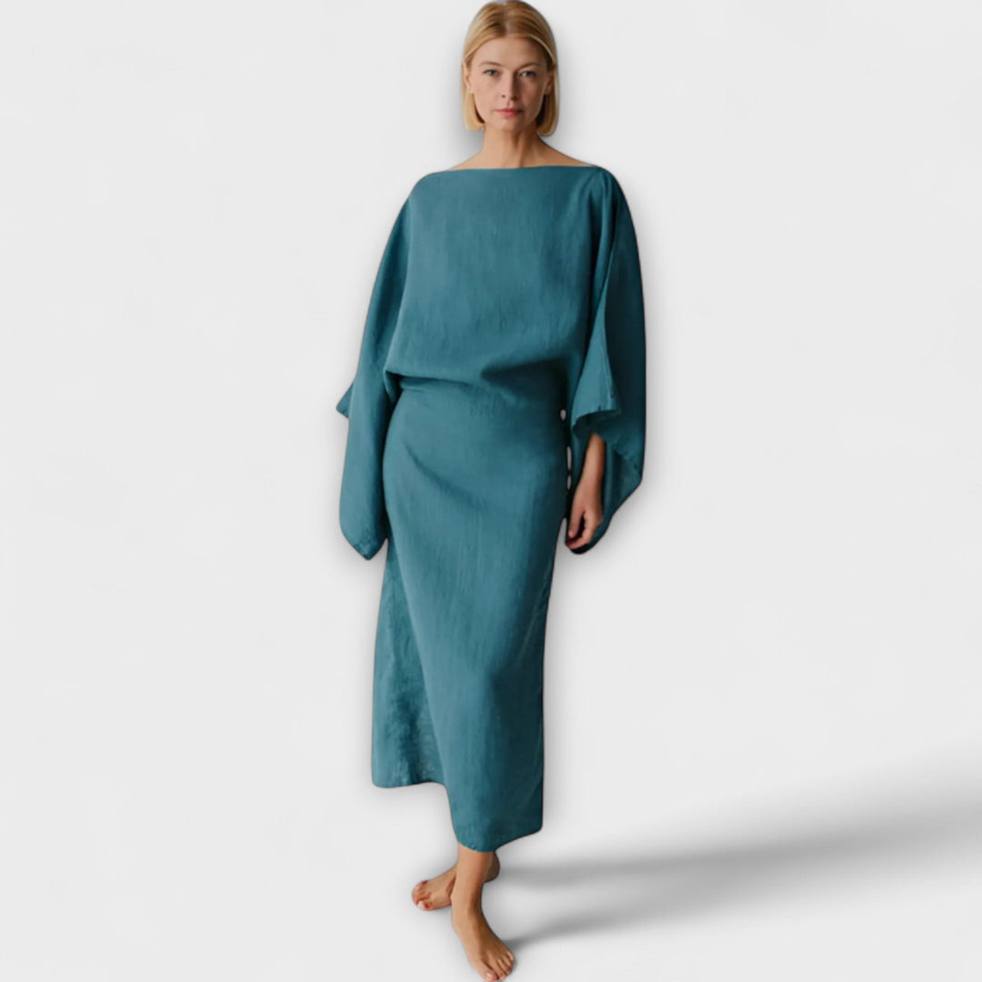 Dana - Kimono jurk van linnen en katoen