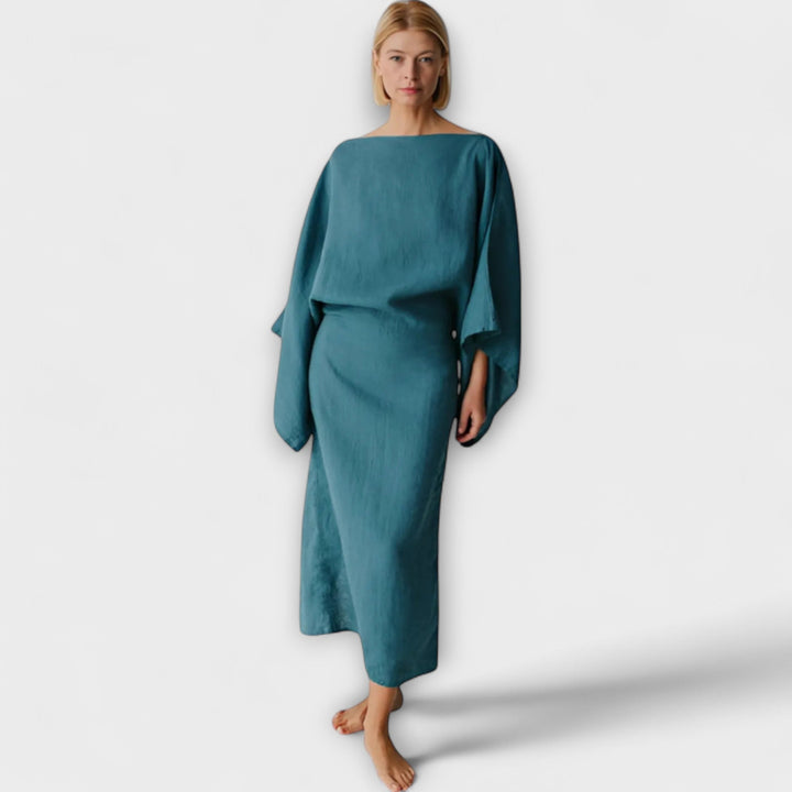 Dana - Kimono jurk van linnen en katoen