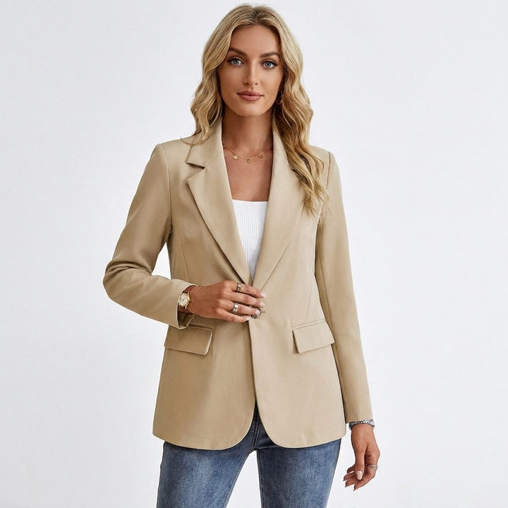 Oriane | Blazer met één rij knopen, reverskraag en gouden knoop voor dames