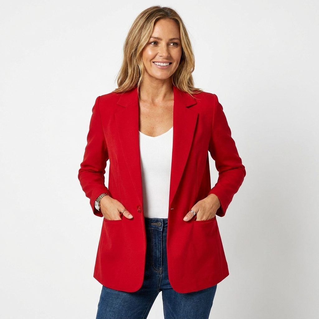 Oriane | Blazer met één rij knopen, reverskraag en gouden knoop voor dames