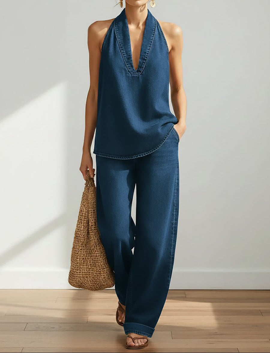 Rita - Set van Twee Stukken in Denim