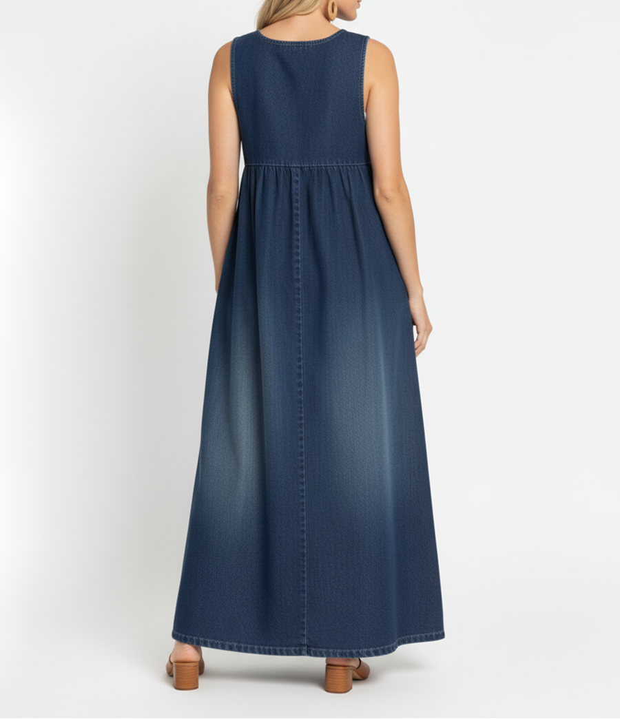 Iva - Vintage Denim Maxi Jurk
