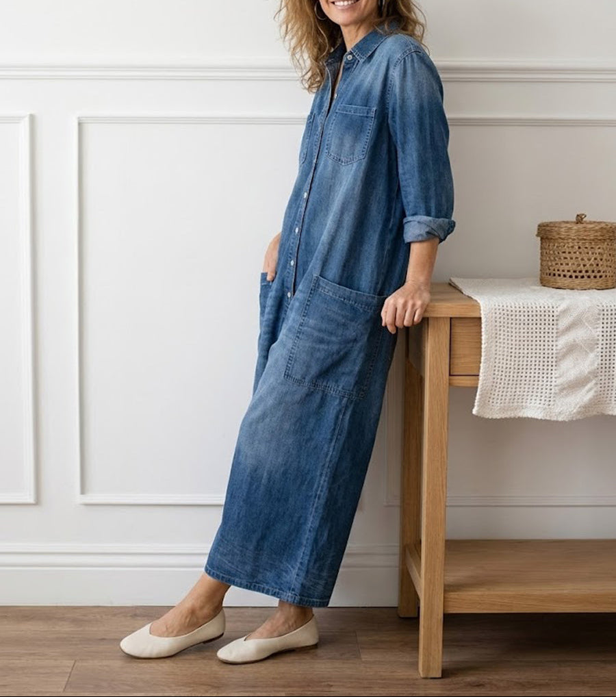Mónica - Denim Katoenen Jumpsuit