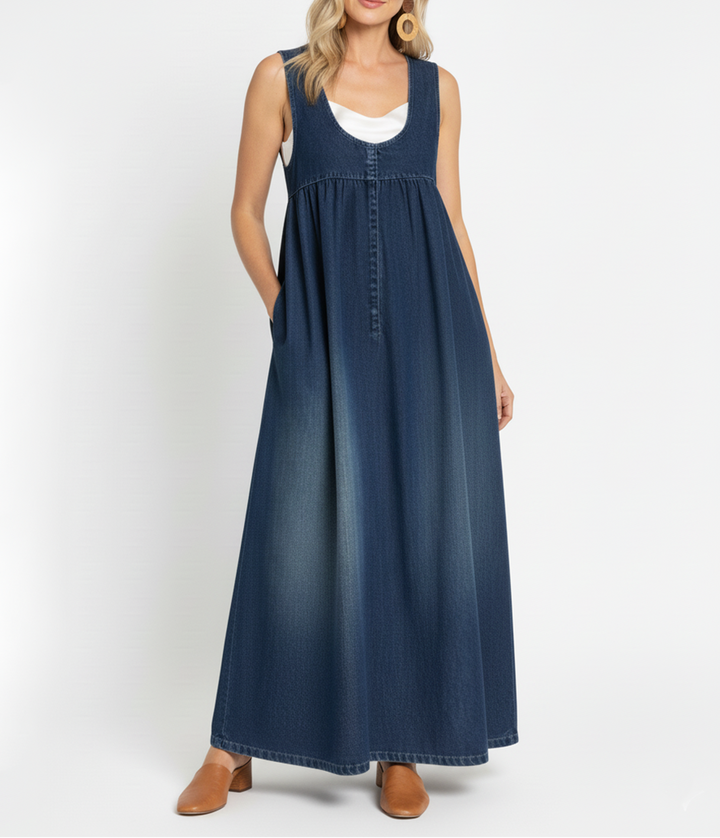Iva - Vintage Denim Maxi Jurk