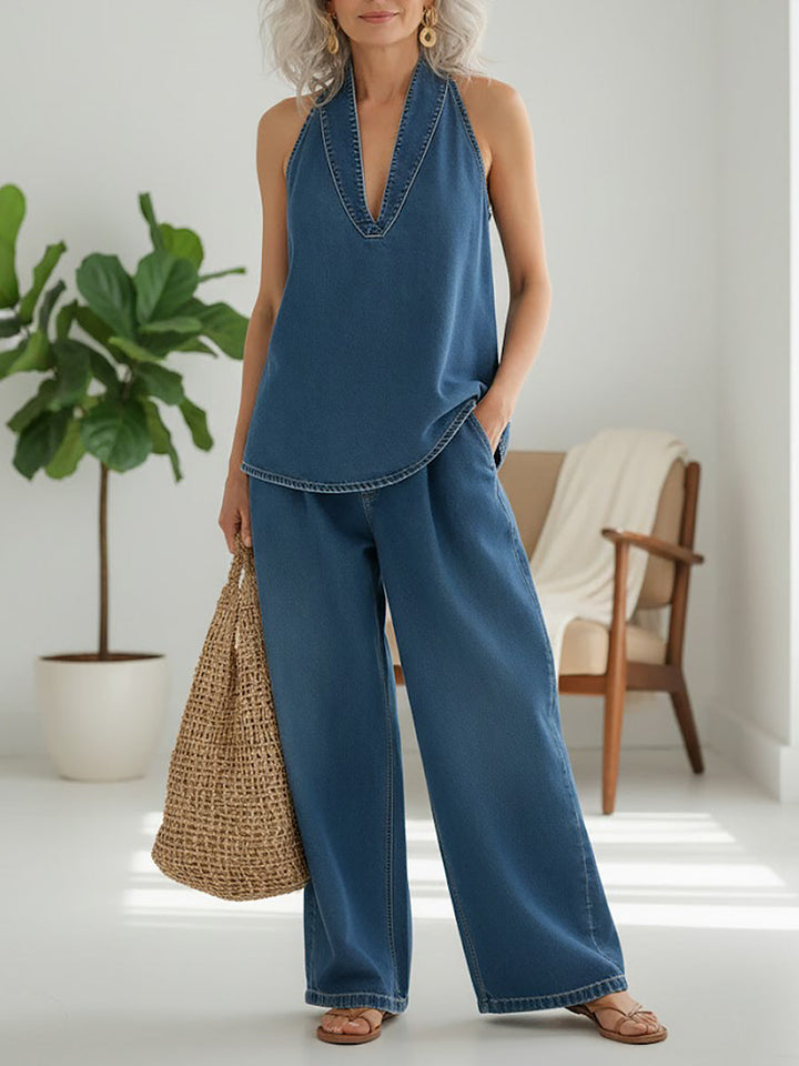 Rita - Set van Twee Stukken in Denim