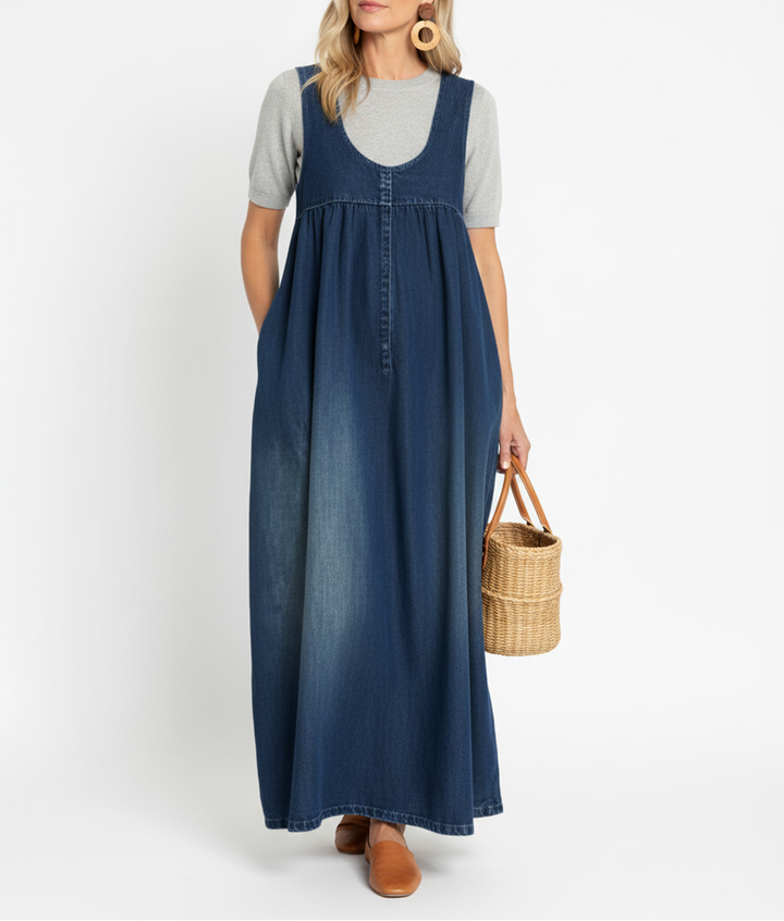 Iva - Vintage Denim Maxi Jurk