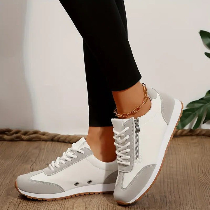 Padma | Tweekleurige retro plateausneakers met veters voor dames
