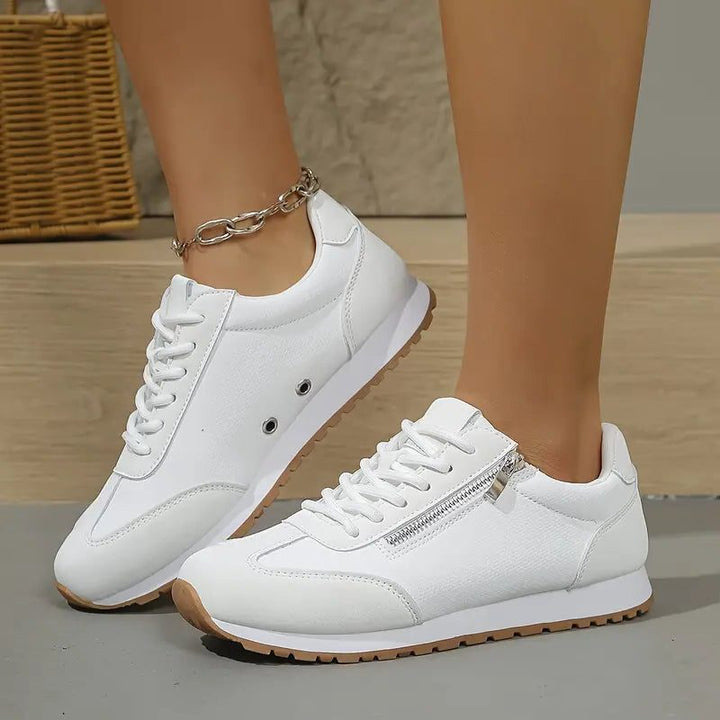 Padma | Tweekleurige retro plateausneakers met veters voor dames