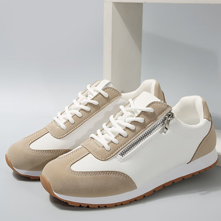 Padma | Tweekleurige retro plateausneakers met veters voor dames