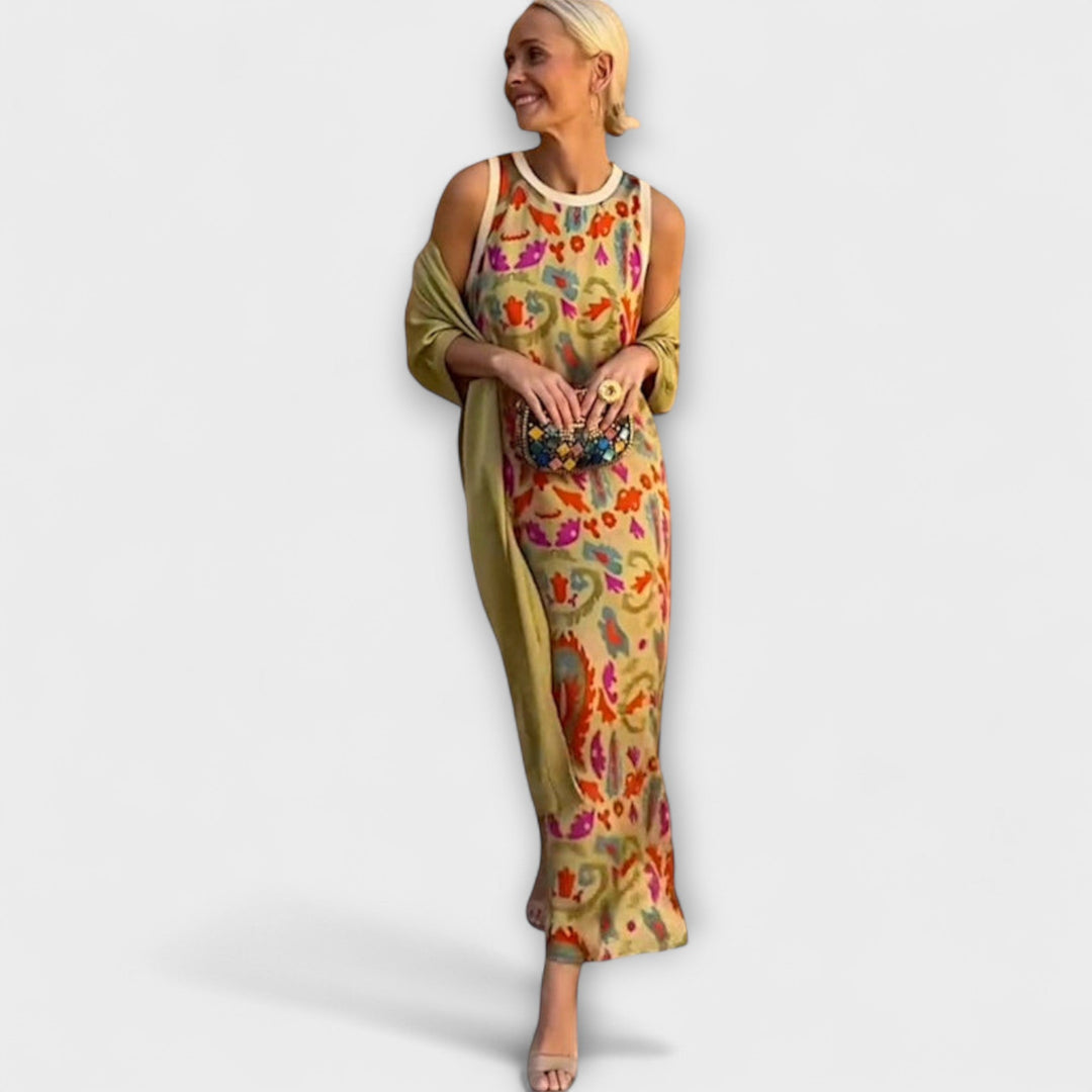 Elveria – Maxijurk met bijpassende cardigan