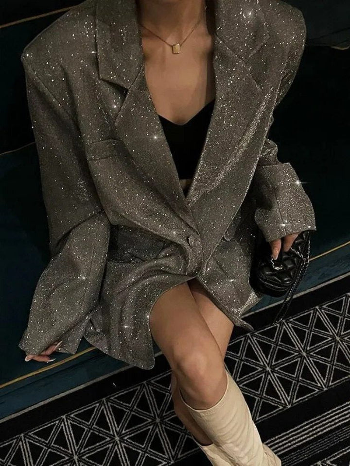 Priscilla | Oversized pailletten blazer met reverskraag voor dames