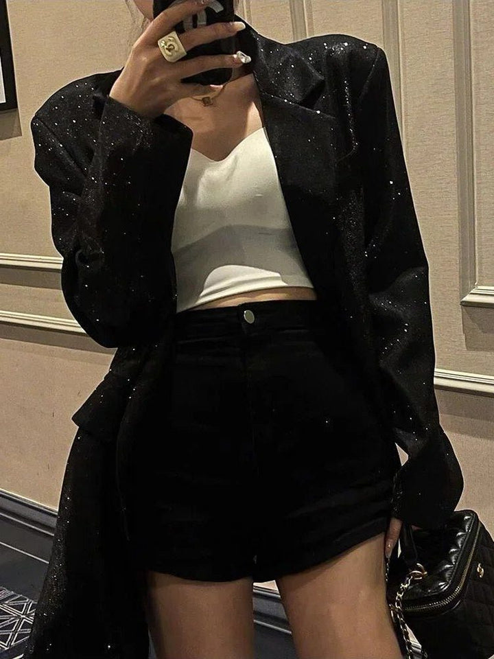 Priscilla | Oversized pailletten blazer met reverskraag voor dames