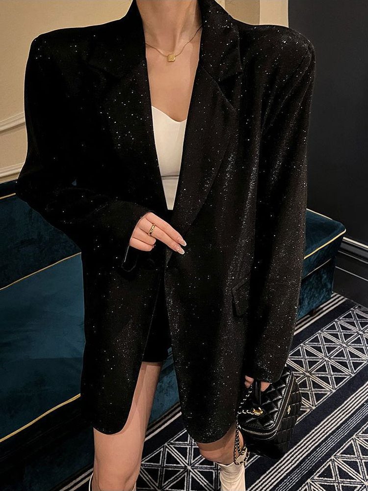Priscilla | Oversized pailletten blazer met reverskraag voor dames