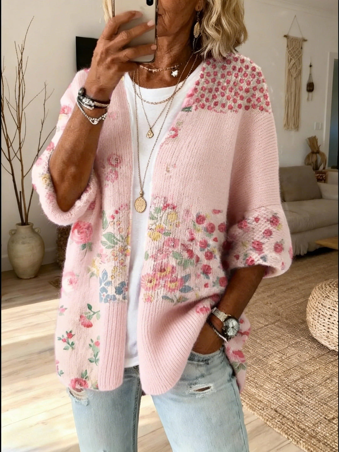 Qadira | Open patchwork-cardigan voor dames