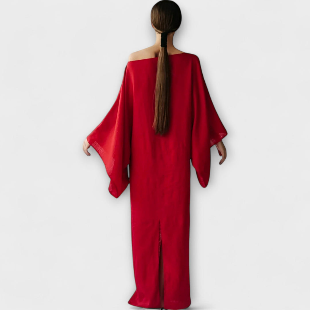 Dana - Kimono jurk van linnen en katoen